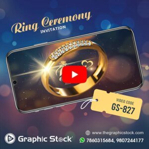Golden Diamond Double Ring Engagement Invitation Video – GS-827