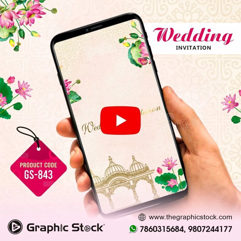 Indian Wedding Invitation Video Portrait Lotus Theme ā GS-843