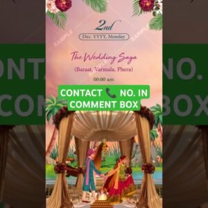 Kerala theme wedding invitation video elephant river tree WhatsApp invite GS-898