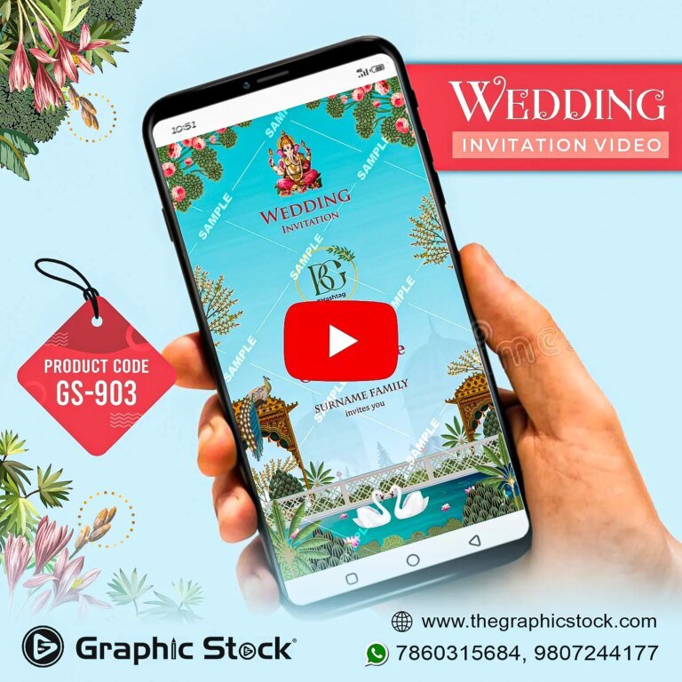 Luxury multi program wedding invitation video WhatsApp invite GS-903