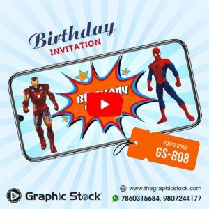 Superheroes Theme Birthday Invitation Video – GS-808