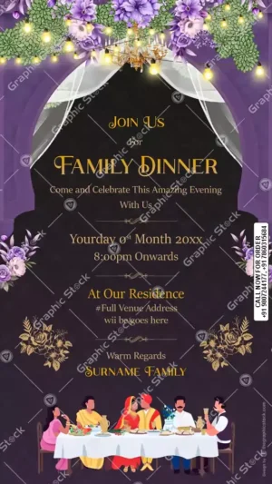 Elegant Family Dinner Invitation Card GS-C225 by Graphic Stock