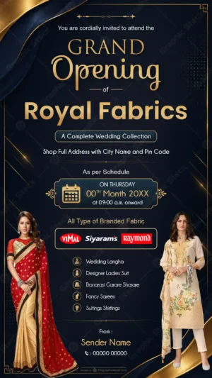 Grand Opening Business Invitation Card GS-C242 for Clothing Store Launch whatsapp invitaiton