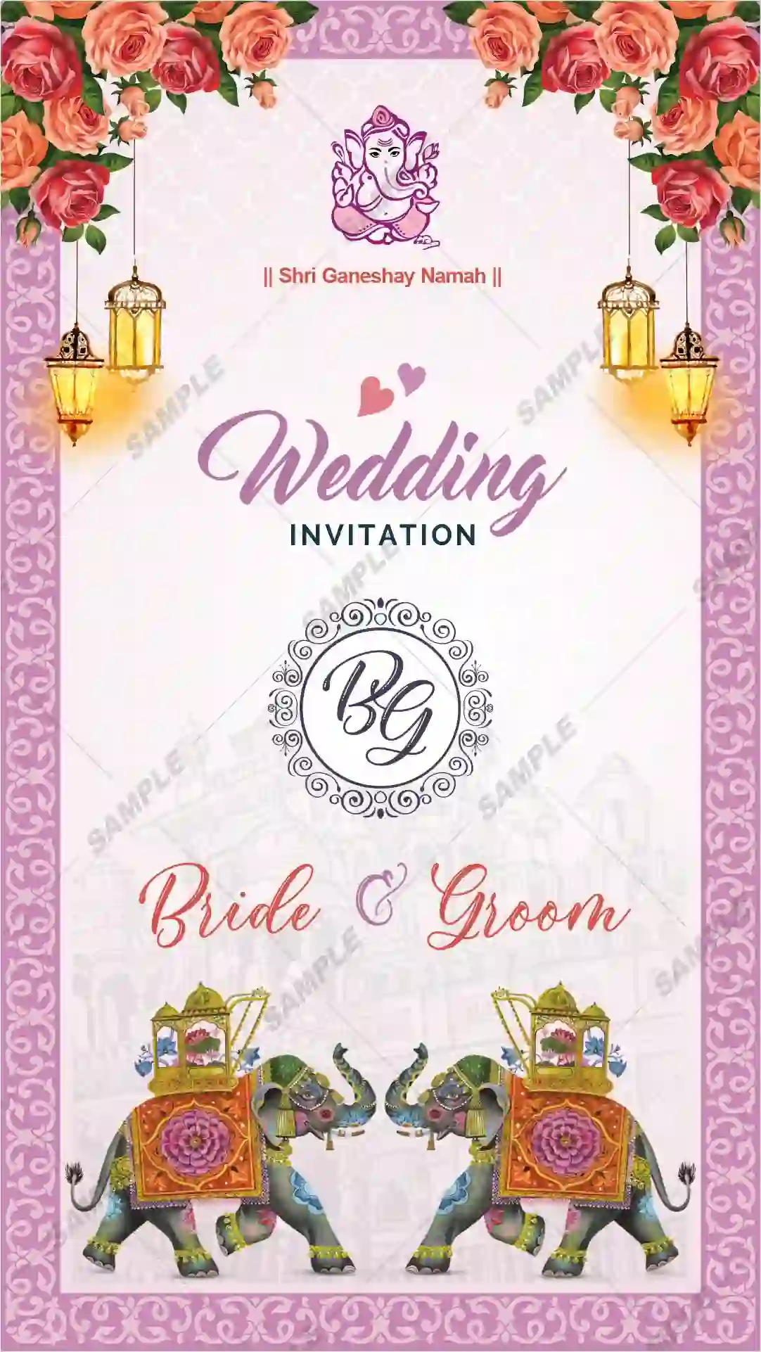 Multi Page Traditional Indian Wedding Invitation Card Set GS-C243 by Graphic Stock