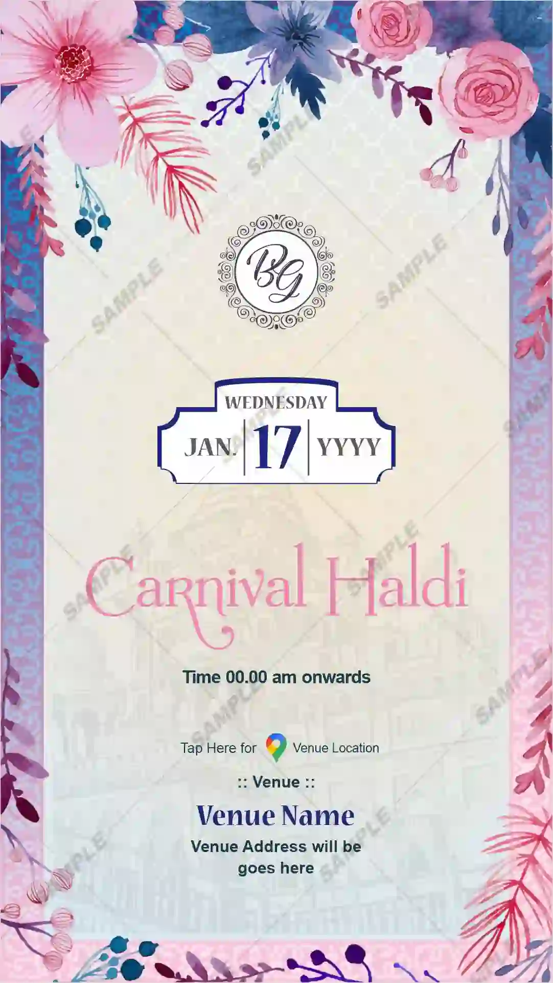 carnival haldi invitation card