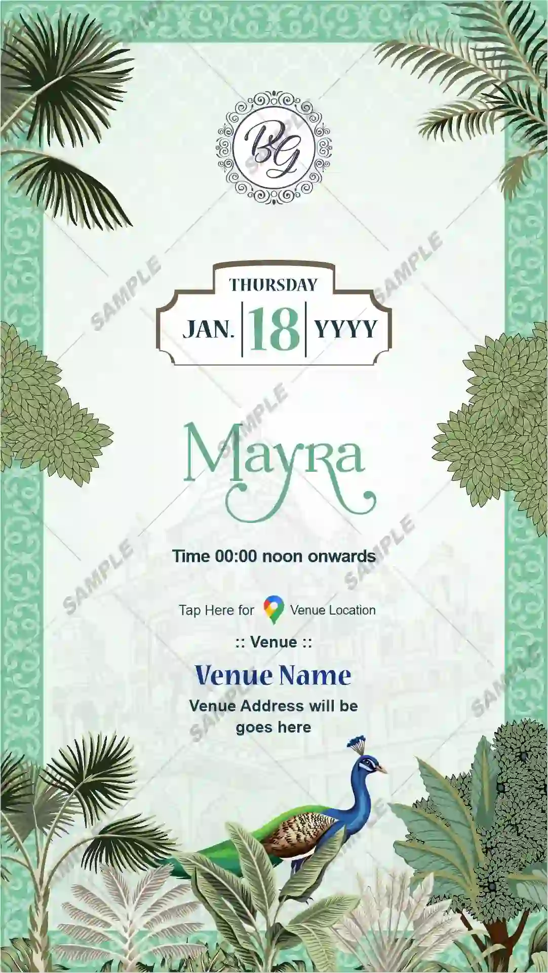 mayra invitation card